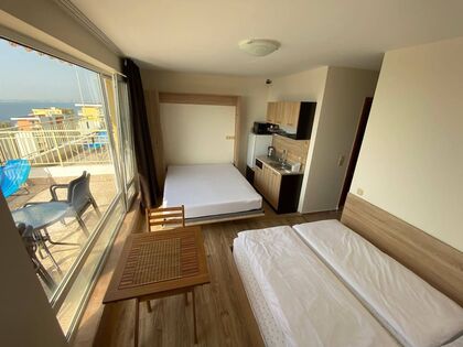 Купить ID7527 Квартира - студия с панорамным видом на море в ЖК Crown Fort Club в Болгарии